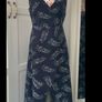 dress bnwt occasion dress navy patterned wrap effect dress size 10/12 Image 2