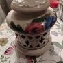 Vintage Hand Panted Cut Out lidded jar plus candle Image 9