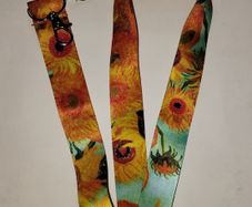 Sunflower Lanyard from Amsterdam Van Gogh museum Sunflowers  ID Holder Key Clip