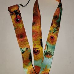 Sunflower Lanyard from Amsterdam Van Gogh museum Sunflowers  ID Holder Key Clip