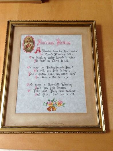 Framed Marriage Blessing