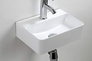 Rectangular White Ceramic Basin Small Bathroom Wall Mounted Basin 365x250x105mm