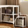 L Shaped Computer Desk, 100x70 cm Corner Desk, Office Desk with Reversible Storage Shelves, Writing Study Table for Work Play Home Office, White Image 4