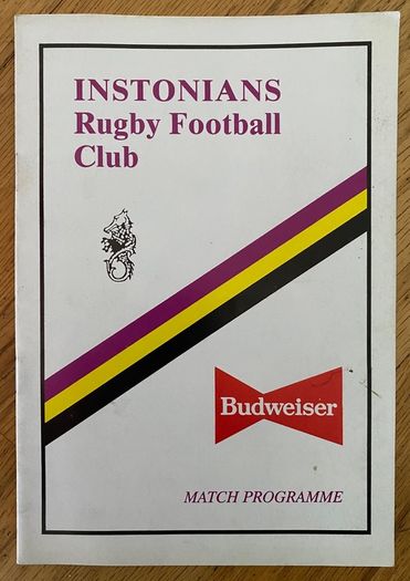 1992 Instonians v Young Munster - All Ireland League Rugby Programme