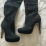Black Suede Over the Knee Boots UK 7 Image 2