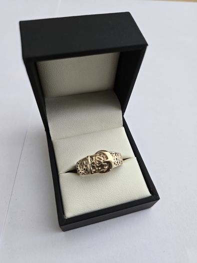 Vintage 9ct Yellow Gold Gents Buckle Ring