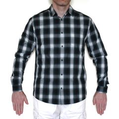 NEW H&M Dark Green, Grey, Black and White Check/Checked/Cowboy Shirt - Size L