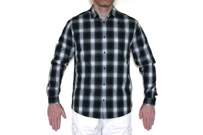 NEW H&M Dark Green, Grey, Black and White Check/Checked/Cowboy Shirt - Size L