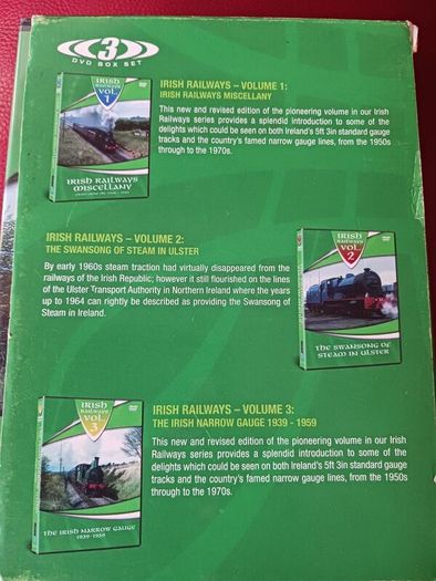 Box set of 3 DVDs Irish Railways