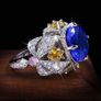 Vintage Style Blue Stone Statement Silver Ring Image 3