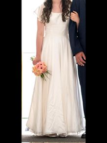 Custom made silk wedding dress