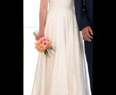 Custom made silk wedding dress