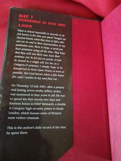 Jeffrey Archer/ A Prison Diaryby FF 8282 / Vol.1, Belmarsh: Hell/ 1st edition/ 2002