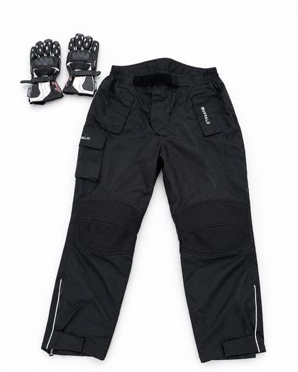 Motorbike trousers and gloves