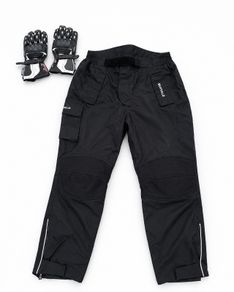 Motorbike trousers and gloves