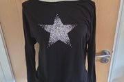 Next black jersey star top uk8-10