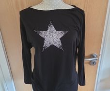 Next black jersey star top uk8-10