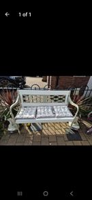 Garden Bench restored seat outside outdoor garden sitting cast iron treated timber decorations, furniture patio  decking, great present ignore flowers pots plants, garden statue chair  swing patio table heater bbq hammock sun outdoor liv
