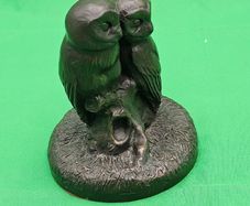 Genesis Fine Arts Bronze Owls Signed, Cold Cast, Statue, Collectible