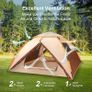 Camping Tent, Pop up Tent 4 Person Family Dome Tent Waterproof Windproof with 2 Mesh Doors, 2 Mesh Windows, Roof Skylights, 2 in 1 Double Layers, Storage Bag for Camping Hiking Backpacking (FREE POSTAGE) Image 7