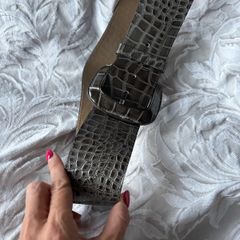 reiss belt grey crocodile pattern size 8