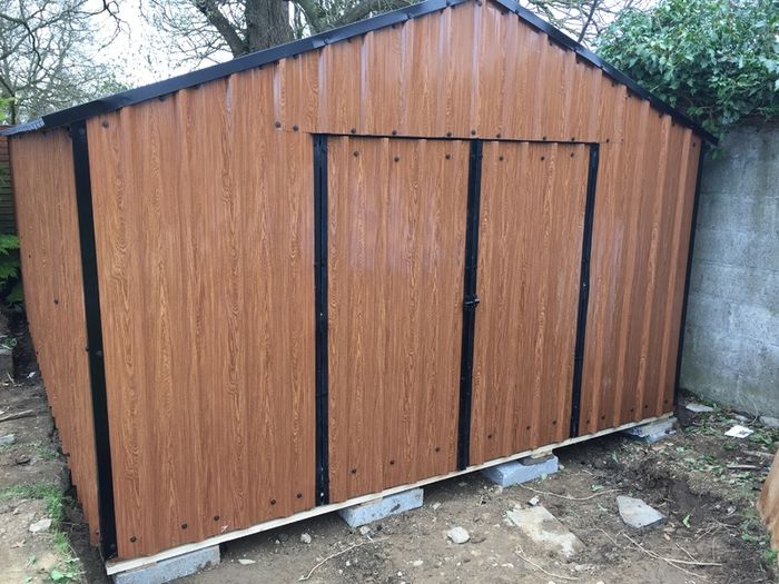 Garden Sheds Woodgrain Steel Cladding