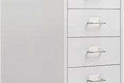 5-Drawer Mobile File Cabinet, Filing Cabinet, Rolling Filing Organizer, Metal Storage Cabinet with Casters for Home,Office and School, White