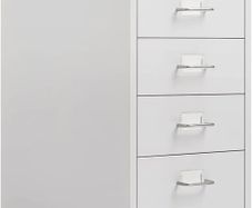 5-Drawer Mobile File Cabinet, Filing Cabinet, Rolling Filing Organizer, Metal Storage Cabinet with Casters for Home,Office and School, White