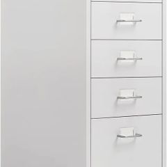 5-Drawer Mobile File Cabinet, Filing Cabinet, Rolling Filing Organizer, Metal Storage Cabinet with Casters for Home,Office and School, White