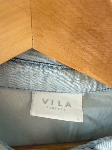 Gilet and denim shirt set