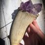 Ancient Antique Whale Tooth and Amethyst on Sterling Silver Chain Image 2