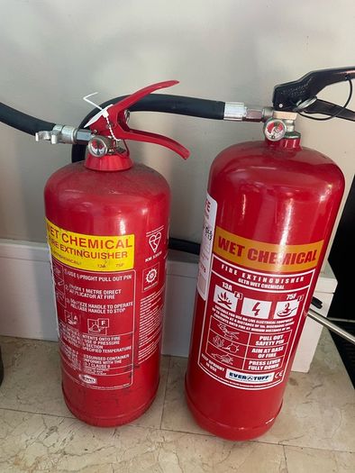 As New - 2 x Wet Chemical Fire Extinguishers - Can Deliver