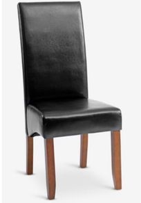 6 Black - High Back Leather Chairs.