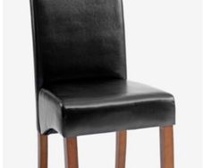 6 Black - High Back Leather Chairs.