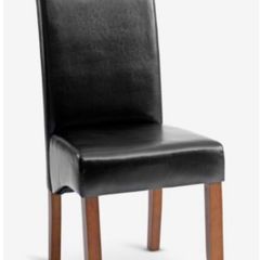 6 Black - High Back Leather Chairs.