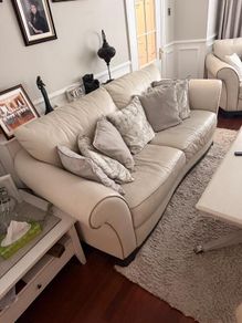 White leather suite with footrest