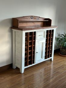 Solid Pine Country Style Wine Rack Sideboard / Cabinet