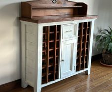 Solid Pine Country Style Wine Rack Sideboard / Cabinet