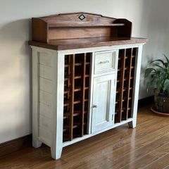 Solid Pine Country Style Wine Rack Sideboard / Cabinet