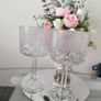 Set of 2 gin glasses, glass, crystal, gold, new never used Image 4