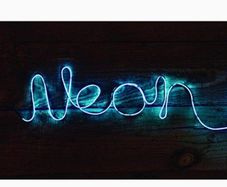 Fizz Creations Make Your Own Neon Sign - 1 Metre Neon Blue String With x3 Different Settings & 3 Metre Shape Wiring - RRP - 18.99