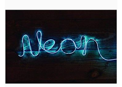 Fizz Creations Make Your Own Neon Sign - 1 Metre Neon Blue String With x3 Different Settings & 3 Metre Shape Wiring - RRP - 18.99