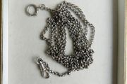 Vintage Long Heavy Sterling Silver rolo Chain. (pocket watch chain) Solid silver statement chain. 52" long - 26,20g