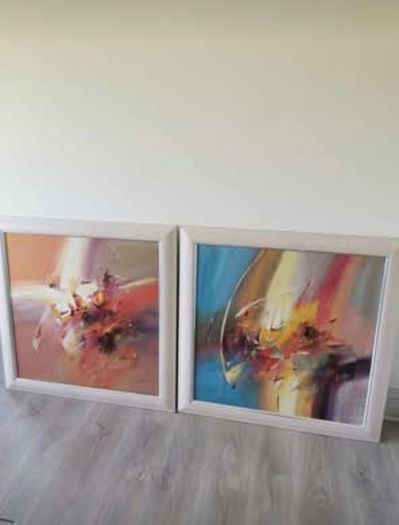 2x large abstract wall art home decor