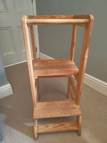 Toddler Step Stool / Kitchen Helper - Solid Wood