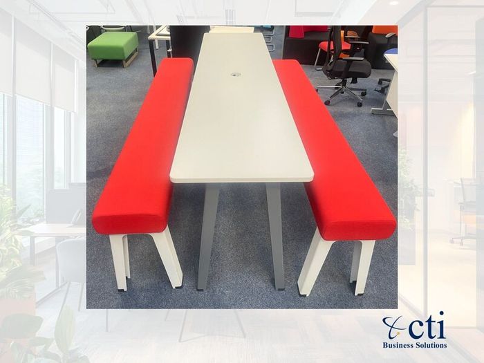 Steelcase High Table & 2 Benches - Grade A