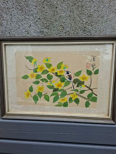 Vintage East Asian Silk Hand painting
