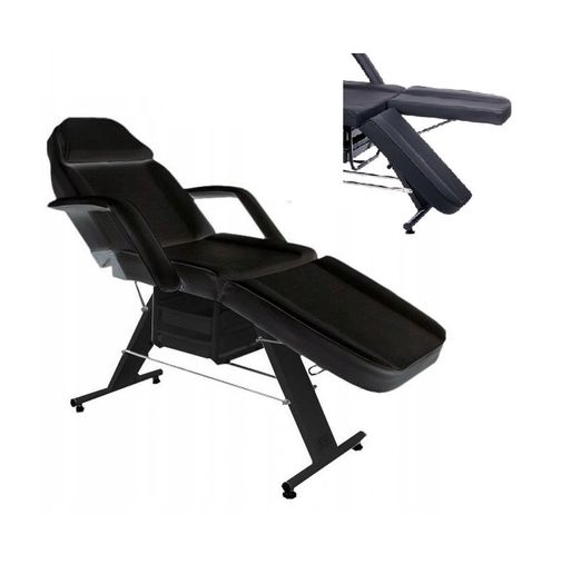 Beauty cosmetic bed chair with 2 cuvettes white black SPLIT