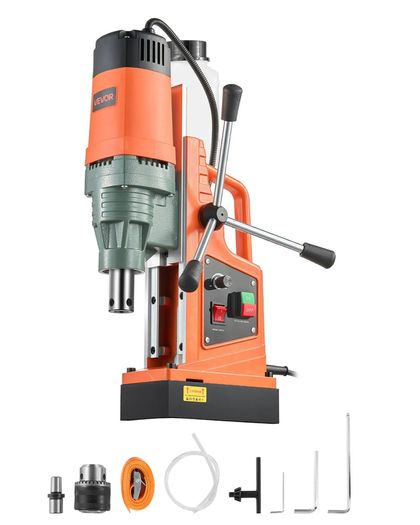 Magnetic Drill, 1550W Motor 50 mm Coring Diameter, 13000 N Magnetic Force, 0-550 RPM Variable Speed, Portable Electric Mag Drill Press Drilling Machine for Metal Surface, Home Improvement