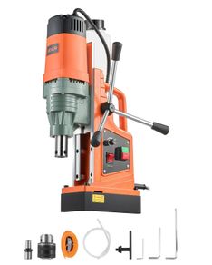 Magnetic Drill, 1550W Motor 50 mm Coring Diameter, 13000 N Magnetic Force, 0-550 RPM Variable Speed, Portable Electric Mag Drill Press Drilling Machine for Metal Surface, Home Improvement
